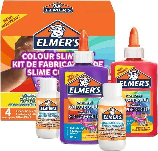 Set slime Elmer's DIY, ngjyra të ndryshme, 430ml