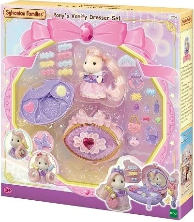 Set lodrash Sylvanian Families Pony's Vanity Dresser, shumëngjyrësh Set lodrash Sylvanian Families Pony's Vanity Dresser, shumëngjyrësh