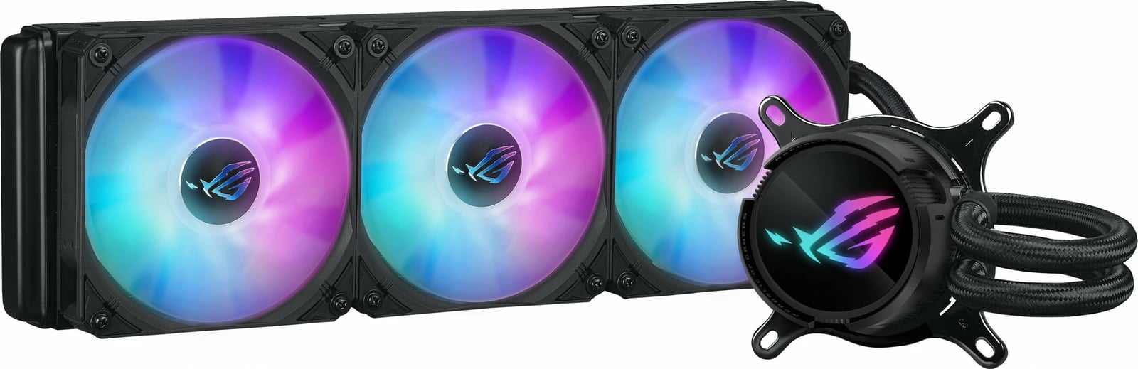 Komplet ftohës me lëng ASUS ROG Strix LC III 360 ARGB, 3 ventilatorë 12cm, ekran LCD, i zi