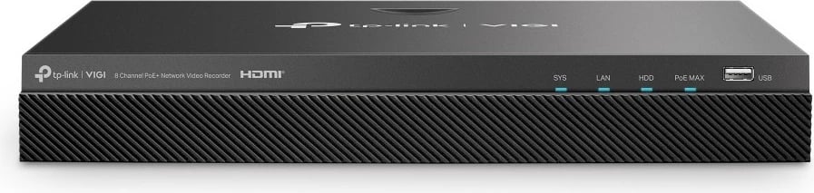 NVR TP-Link Omada VIGI NVR2008H-8MP, 8 kanale PoE+, 2TB, e zezë