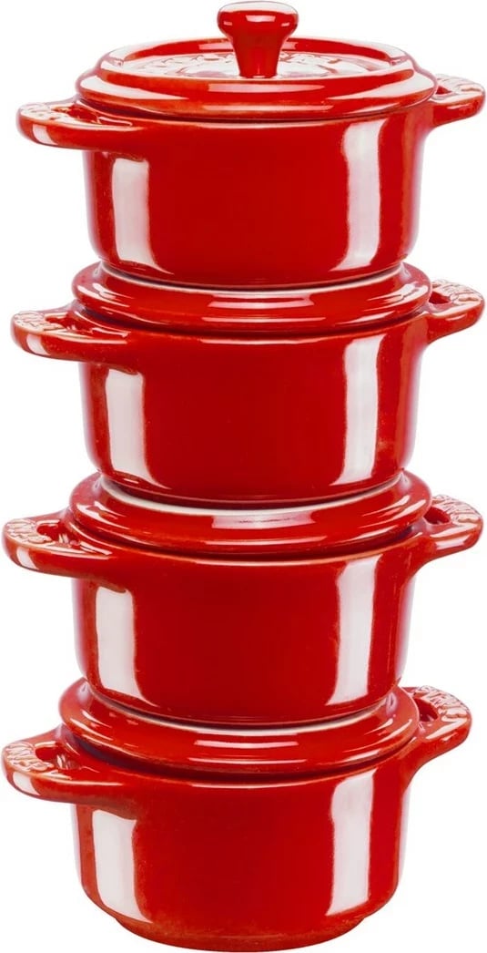 Cocotte ZWILLING Mini, 4 copë, 200 ml, Qeramike, Kuqe