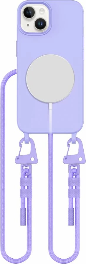 Mbështjellës Tech-Protect MagNecklace për iPhone 14/14 Plus, MagSafe, Violet me litar