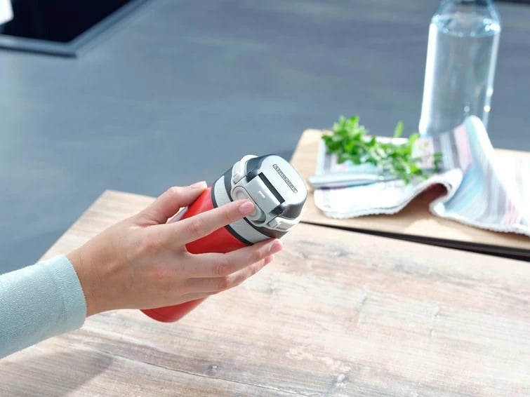 Termos udhëtimi Leifheit 3245, 350 ml, i zi/kuq, çelik inox