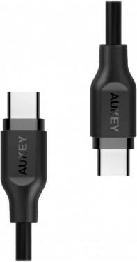 Kabllo AUKEY CB-CC1P OEM USB-C në USB-C, 1m, 60W, 3A, 5Gbps, e zezë