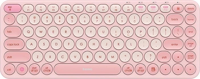 Tastierë Baseus K01A, wireless, tri-mode, baby pink