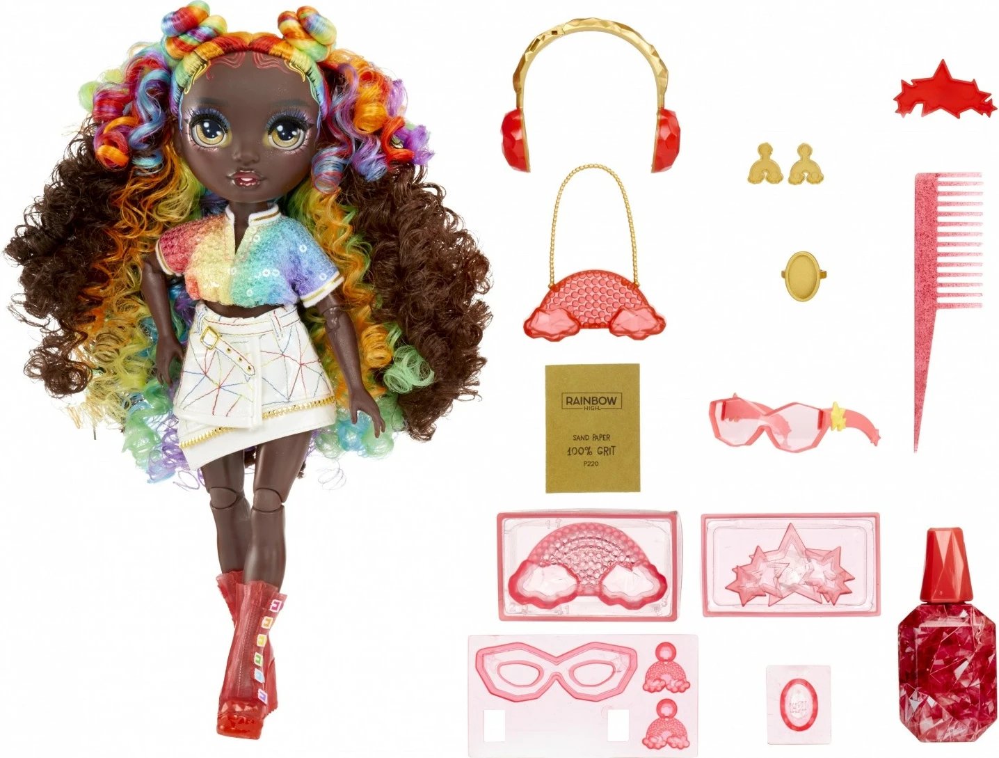 Kukull Rainbow High Creative Crystals Iris me aksesorë, shumëngjyrëshe, set