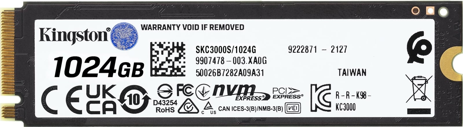 SSD Kingston KC3000 NVMe M.2 1.02 TB, 7000 MB/s