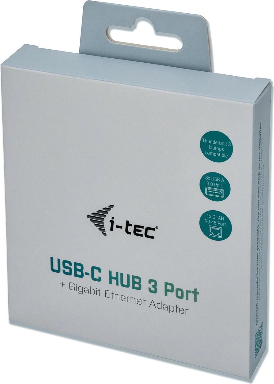 USB-C HUB I-Tec Metal 3 porta + Gigabit Ethernet, gri