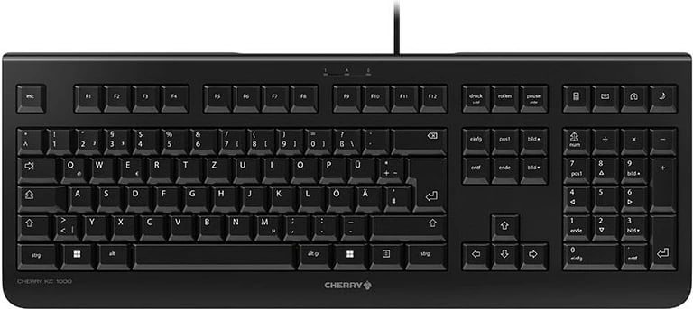 Tastierë Cherry KC 1000, Full-size, USB, QWERTZ, e zezë