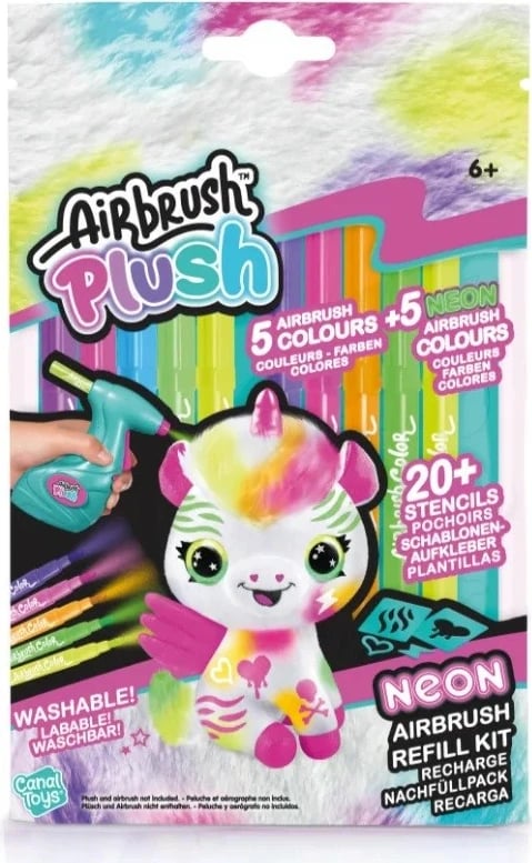 Set kreativ Epee Plush Project, 10 markera neon, 20+ shabllone, multikolor