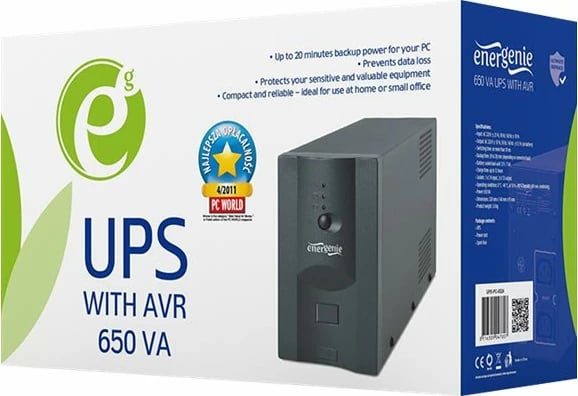 UPS Gembird UPS-PC-652A, 650 VA, Power Cube, i zi