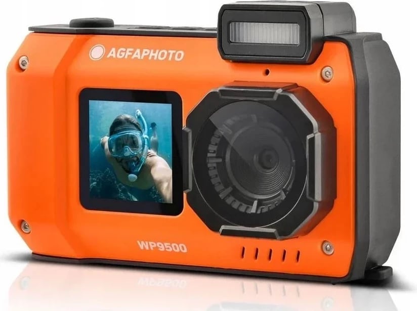 Kamerë kompakte AgfaPhoto WP9500, 4K, rezistente ndaj ujit, portokalli