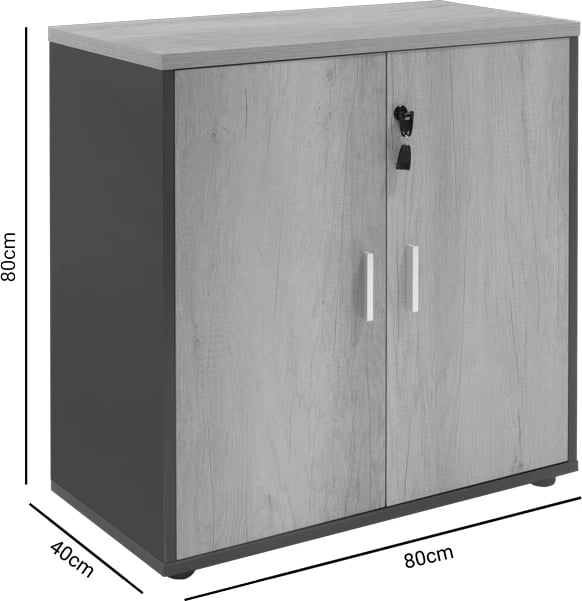 Raft librash Lotus, ngjyrë lisi - gri e errët, 80x40x80cm