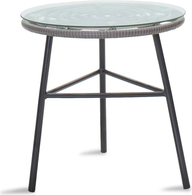 Set lounge Gaus-Naoki 3 pjesë, metal i zi, gri PE