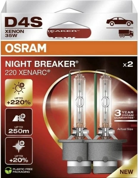 Llamba makine OSRAM NIGHT BREAKER 220 XENARC D4S, 35W, 42V, 4500K, set prej 2 copë, bardhë