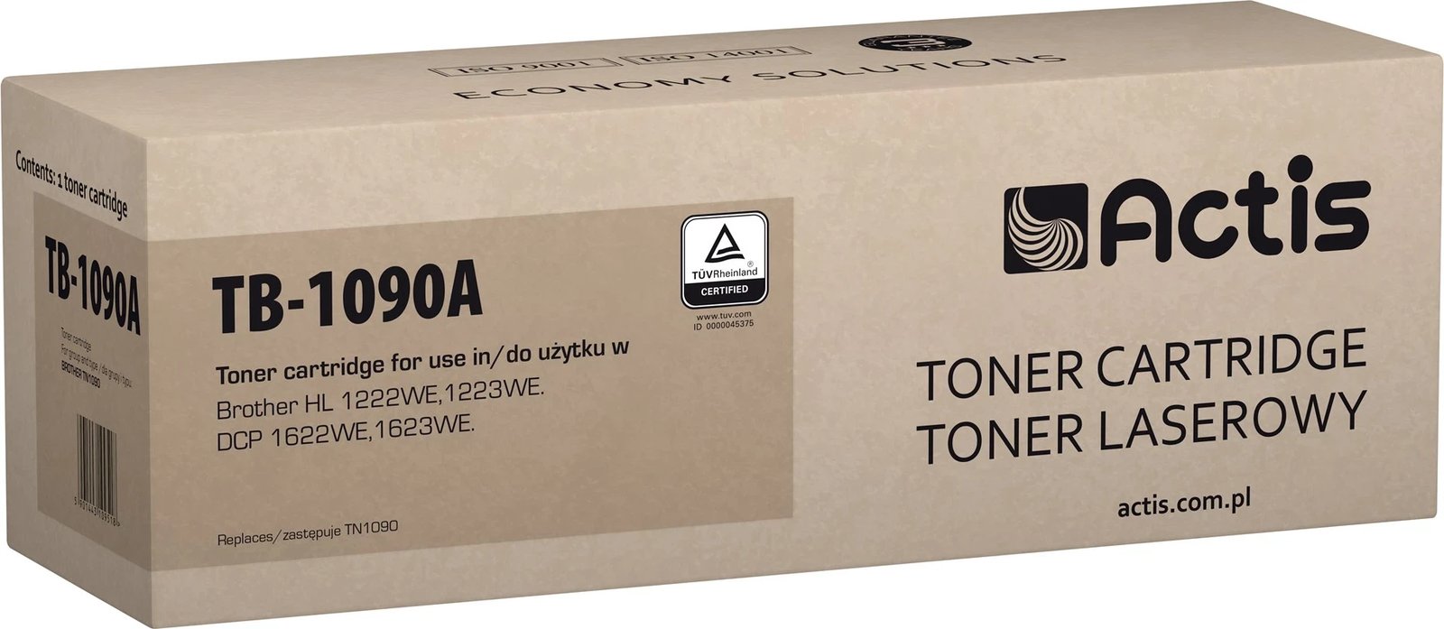 Toner zëvendësues Actis TB-1090A për printer Brother, i zi