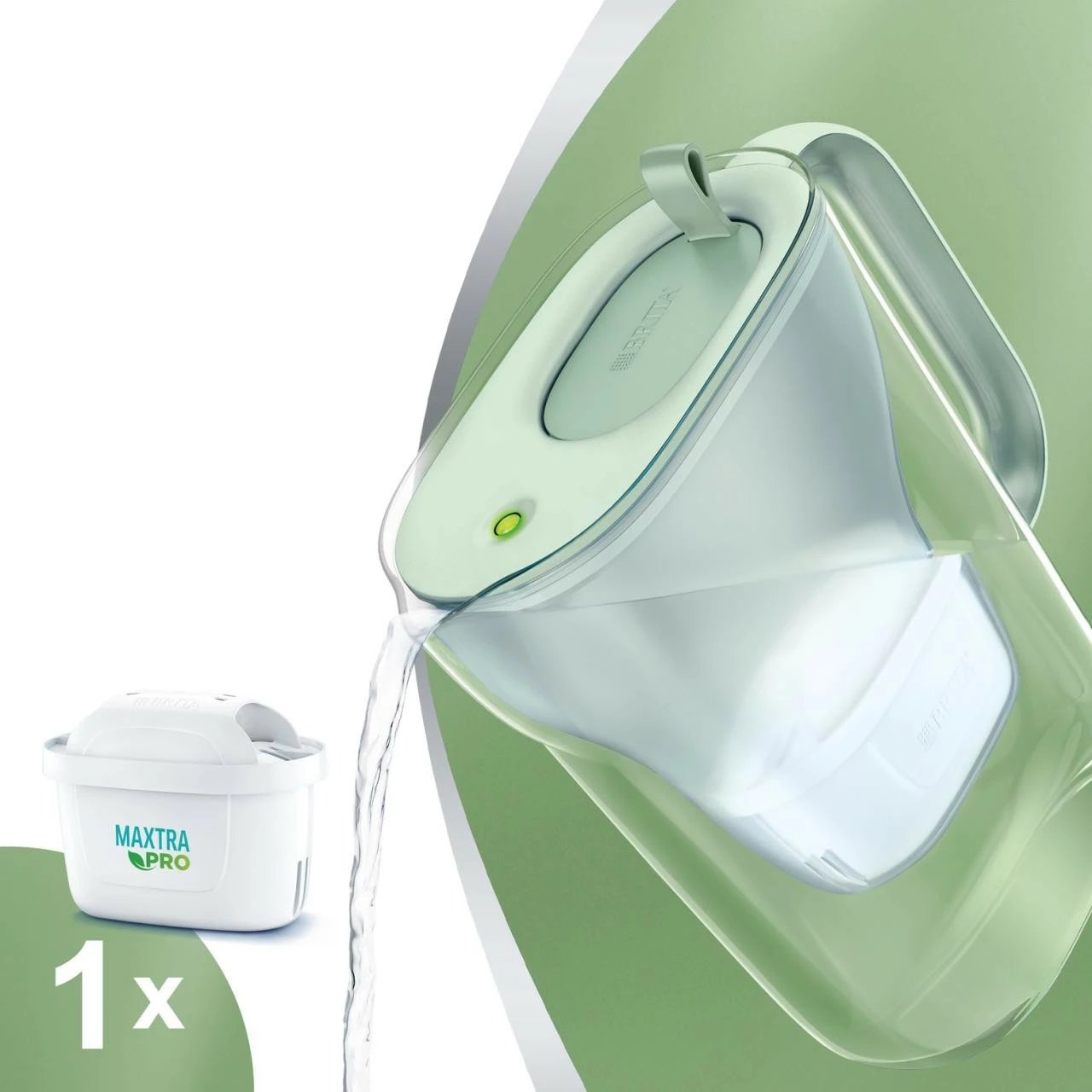 Filtruese uji Brita Style eco, 2.4L, MAXTRA, plastikë, gjelbër/transparente Filtruese uji Brita Style eco, 2.4L, MAXTRA, plastikë, gjelbër/transparente