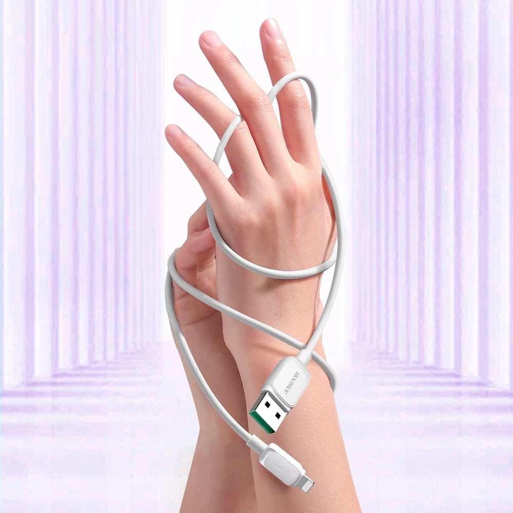 Kabllo Joyroom Multi-Color Series A14, Lightning në USB-A, 1.2m, 2.4A, Bardhë