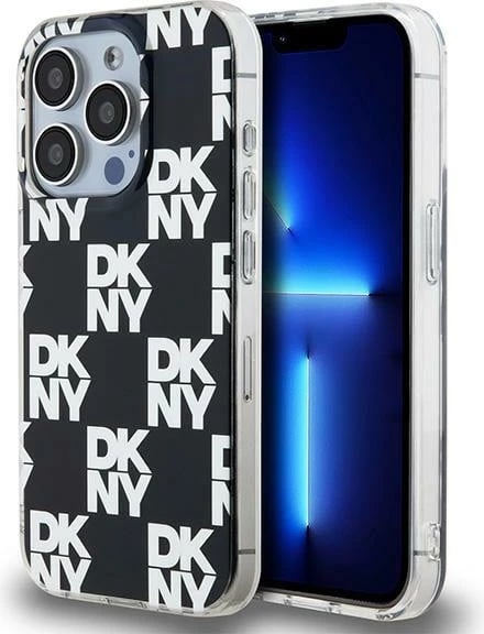 Mbështjellës DKNY IML Checkered Mono Pattern për iPhone 15 Pro Max, i zi