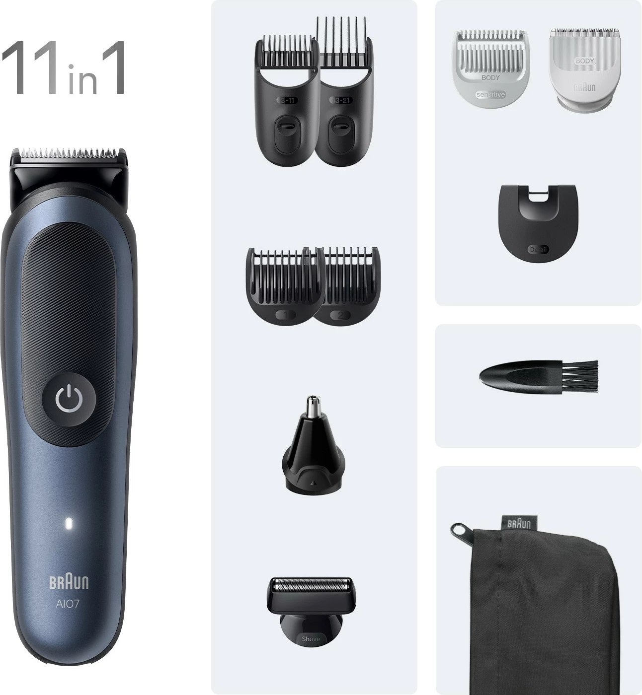 Makinë rroje Braun AIO7540, universal, 120 min, e zezë/blu