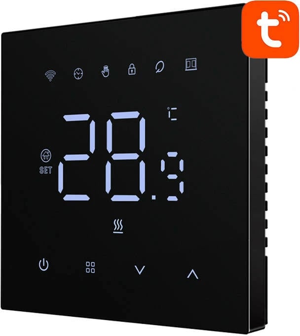 Termostat i mençur Avatto WT410-BH-3A-B për bojler, WiFi, i zi