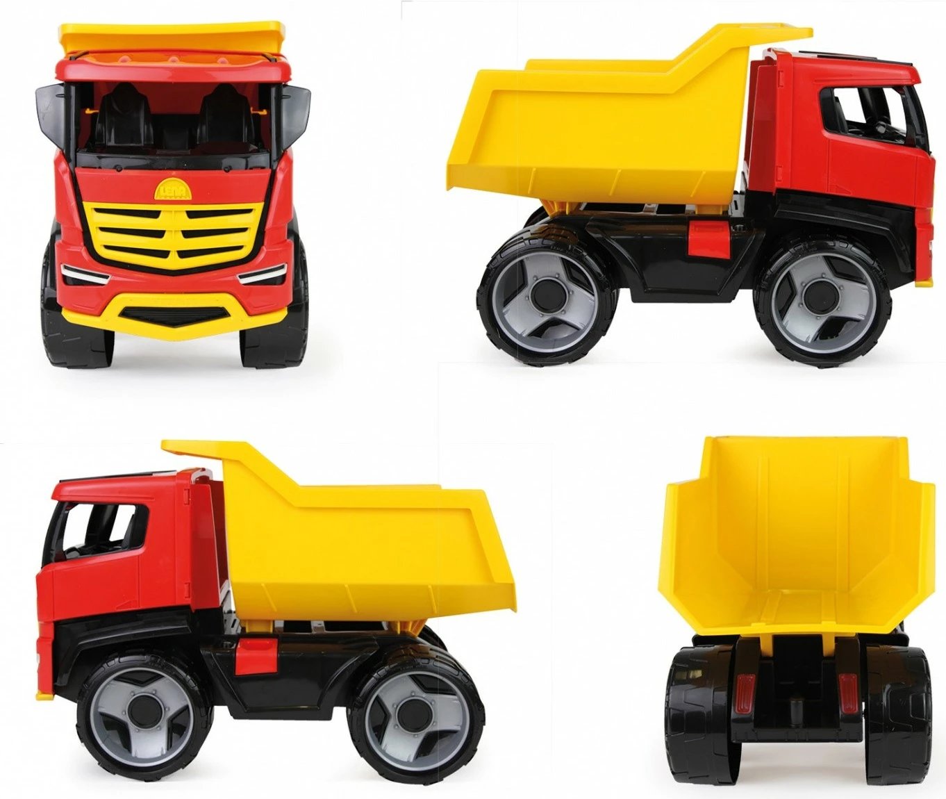 Kamion lodër Lena Tytan Dump Truck 51 cm, plastik, kuq/verdhe/zi