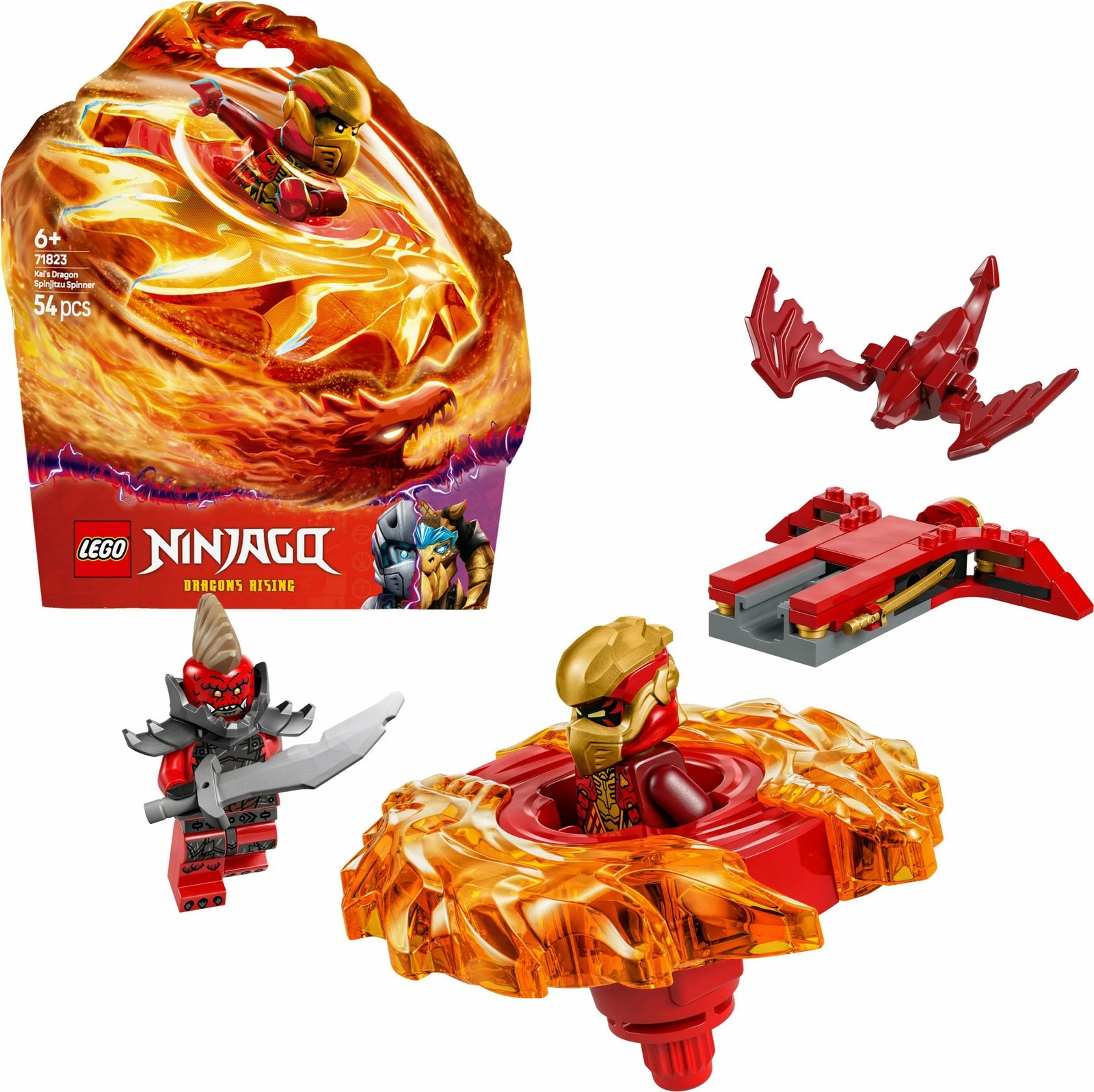 Set ndërtimi LEGO Ninjago 71823 Kais Drachen-Spinjitzu-Spinner, 54 pjesë, multikolor
