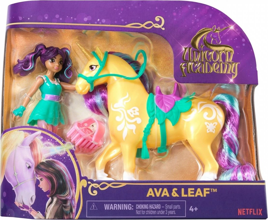 Set figurina Unicorn Academy Spin Master 6071175, Ava dhe Leaf, 11 cm + 13 cm, për vajza