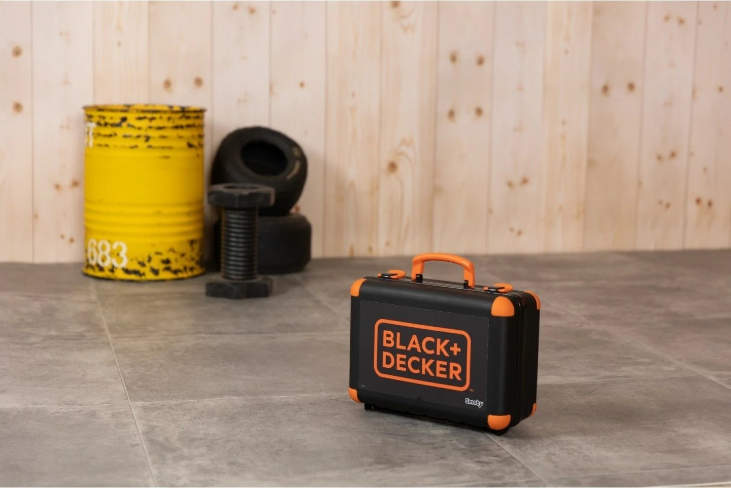 Set lodrash veglash Smoby Black + Decker, 39 pjesë, Multikolor