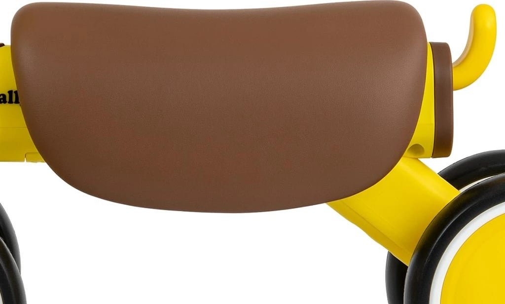 biçikletë pa pedale fëmijësh Milly Mally York 4 rrota LED dhe tinguj 12-36 muaj e verdhë