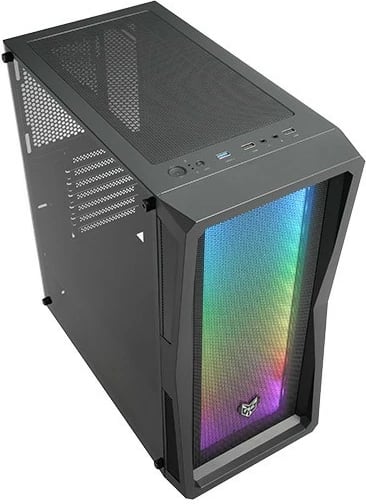 Kasë FSP CMT212A, mid tower, xham i temperuar, 4x120mm ventilatorë, e zezë