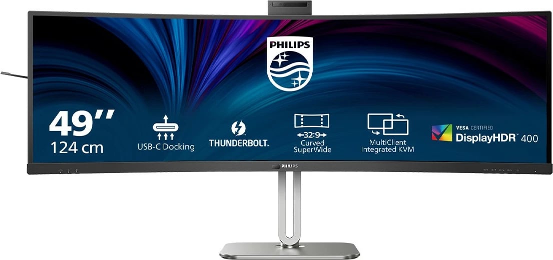 Monitor Philips 49B2U6903CH, 49 inç, 5120x1440, USB-C, HDR, i zi