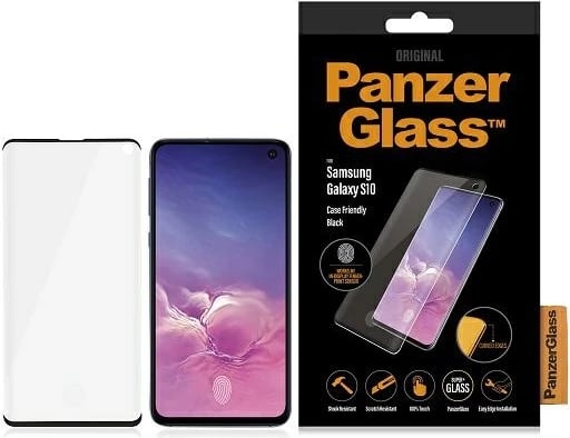 Mbështjellës xhami i temperuar PanzerGlass për Samsung Galaxy S10, Curved, Super+, me kornizë të zezë