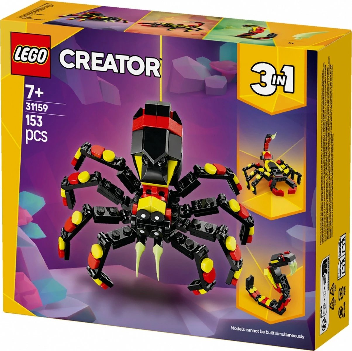 Set LEGO Creator 3-in-1 31159 Wild Animals: Amazing Spider, 153 pjesë, plastikë