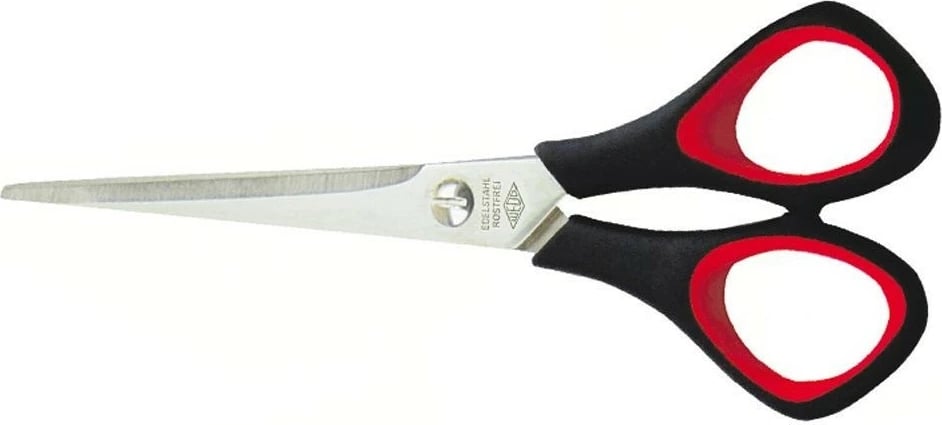 Gërshërë universale WEDO 16 cm, e zezë/kuqe