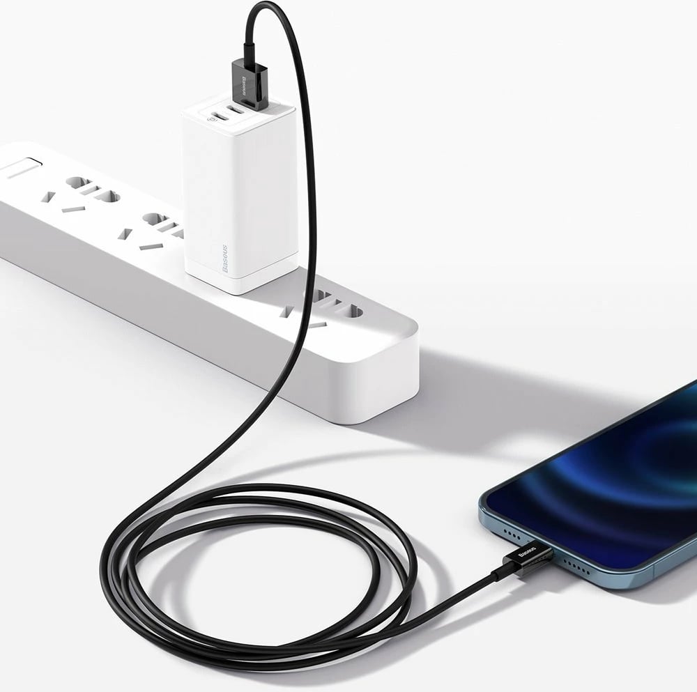 Kabllo Baseus Superior USB-Lightning CALYS-A01, 1m, 2.4A, e zezë