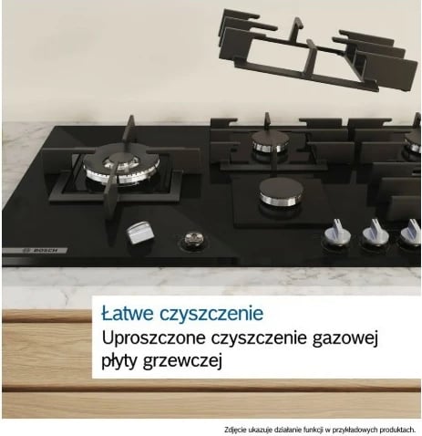 Pllakë gazi Bosch PPP6A2I40, xham, 4 zona, e zezë