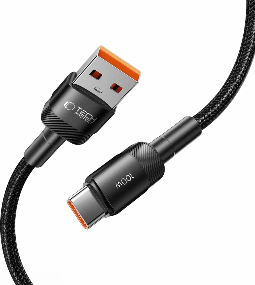 Kabllo Tech-Protect UltraBoost Evo, USB-C / USB-A, 0.5m, 100W, e zezë