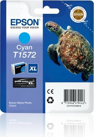 Toner Epson Turtle T1572 Cyan, High (XL) Yield, 25.9 ml