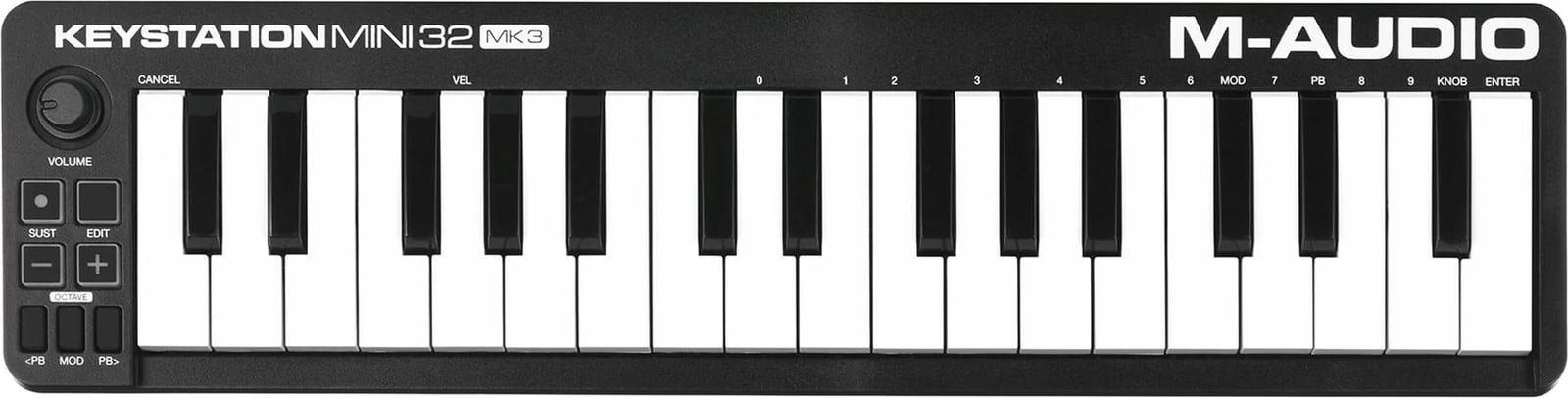 Tastierë MIDI M-AUDIO Keystation Mini 32 MK3, 32 taste, USB, Bardhë, Zi
