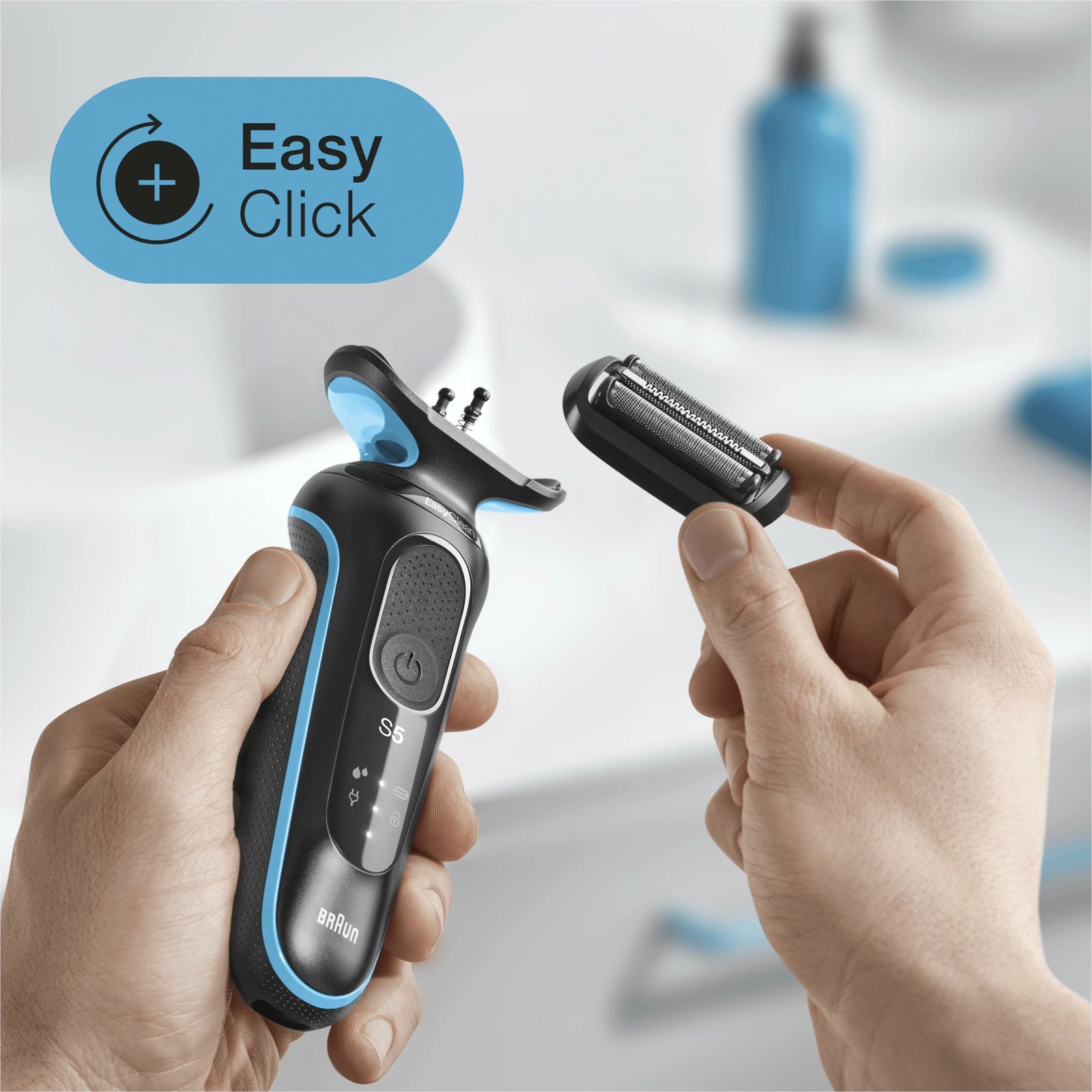 Makinë rroje Braun Series 5 50-M1000s, Foil shaver, LED, Bateri, Black, Blue