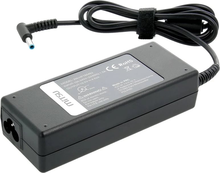 Karikues laptop Mitsu ZM/HP195462, 19.5V 4.62A, 90W, për HP, i zi