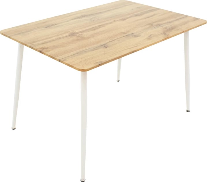 Set tavoline me karrige Cuba-Caron, 5 pjesë, ngjyrë sonoma-e bardhë, 120x80x75cm