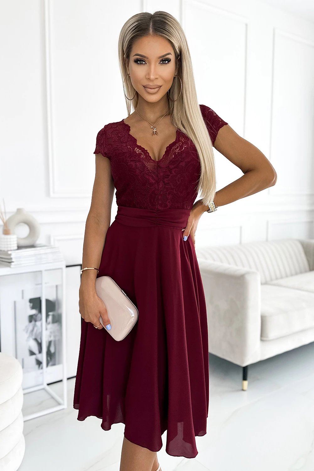 Fustan për femra Numoco 181127, i kuq