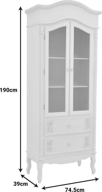 Vitrinë Pazlen Inart ngjyrë e bardhë antike MDF 74.5x39x190cm