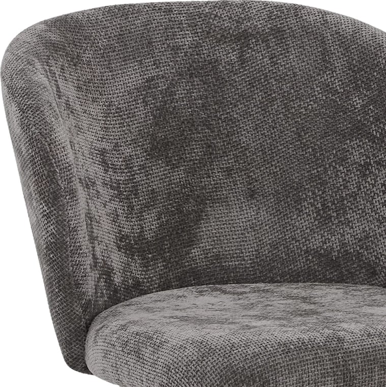 Karrige Karg, pëlhurë antracit, këmbë metalike të zeza, 57x62x80cm, set prej 2 copësh