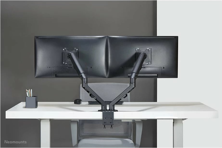 Mbajtës tavoline për dy monitorë Neomounts FPMA-D650DBLACK, 17-27", i zi