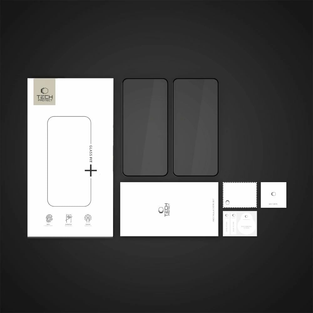 Mbrojtës xhami Tech-Protect Glass Fit+ për Samsung Galaxy S25 Edge, 2 copë, Transparent