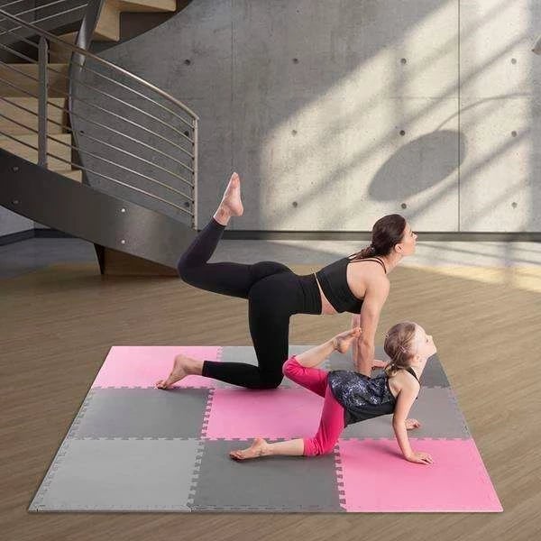 Puzzle mat One Fitness MP10, rozë-gri