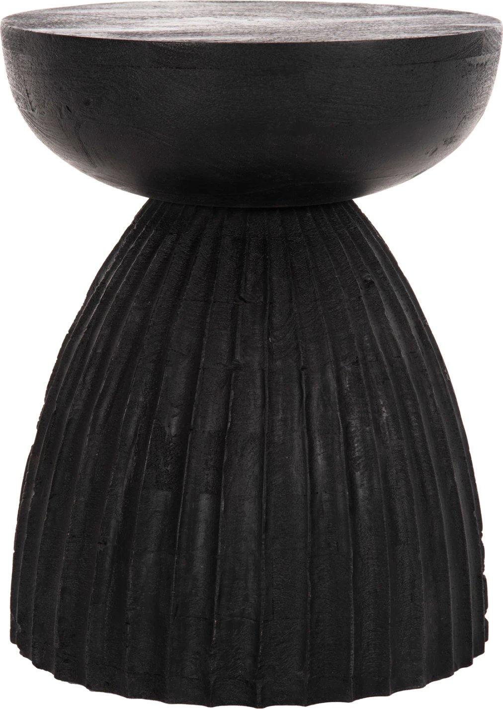Karrige e rrumbullakët SCALLOP FH9702 dru mango i zi Φ35x45Hcm